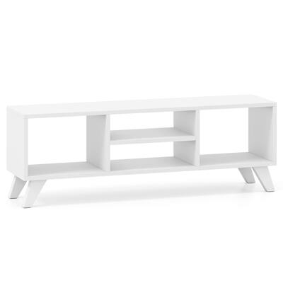 Tv Stand with Splayed Legs and White Mid-century TV Stand