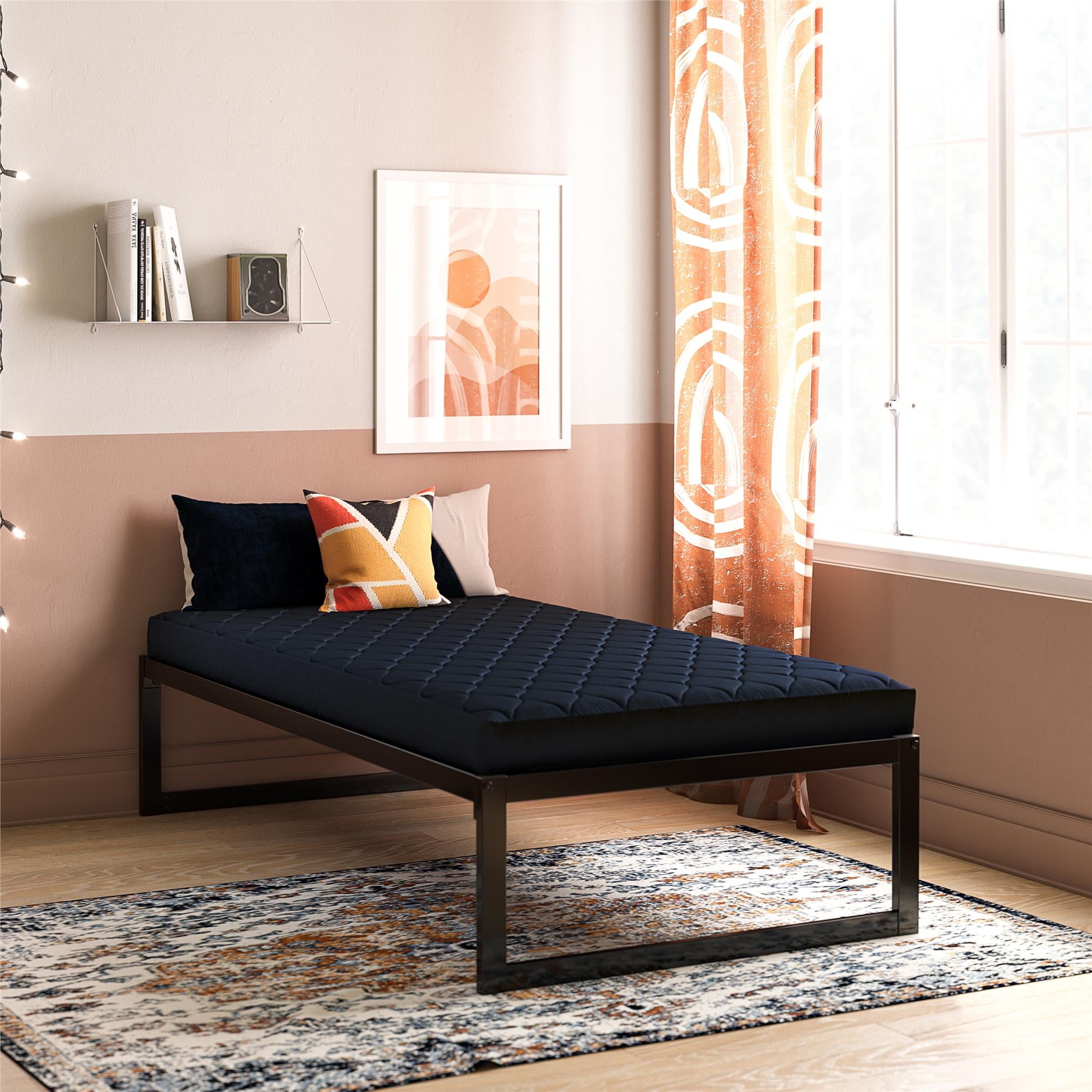 Twin Mattress: Navy Quilted Top with Diamond Pattern