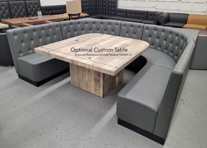 U-Shape Booth With Diamond Tufted Fabric Seating