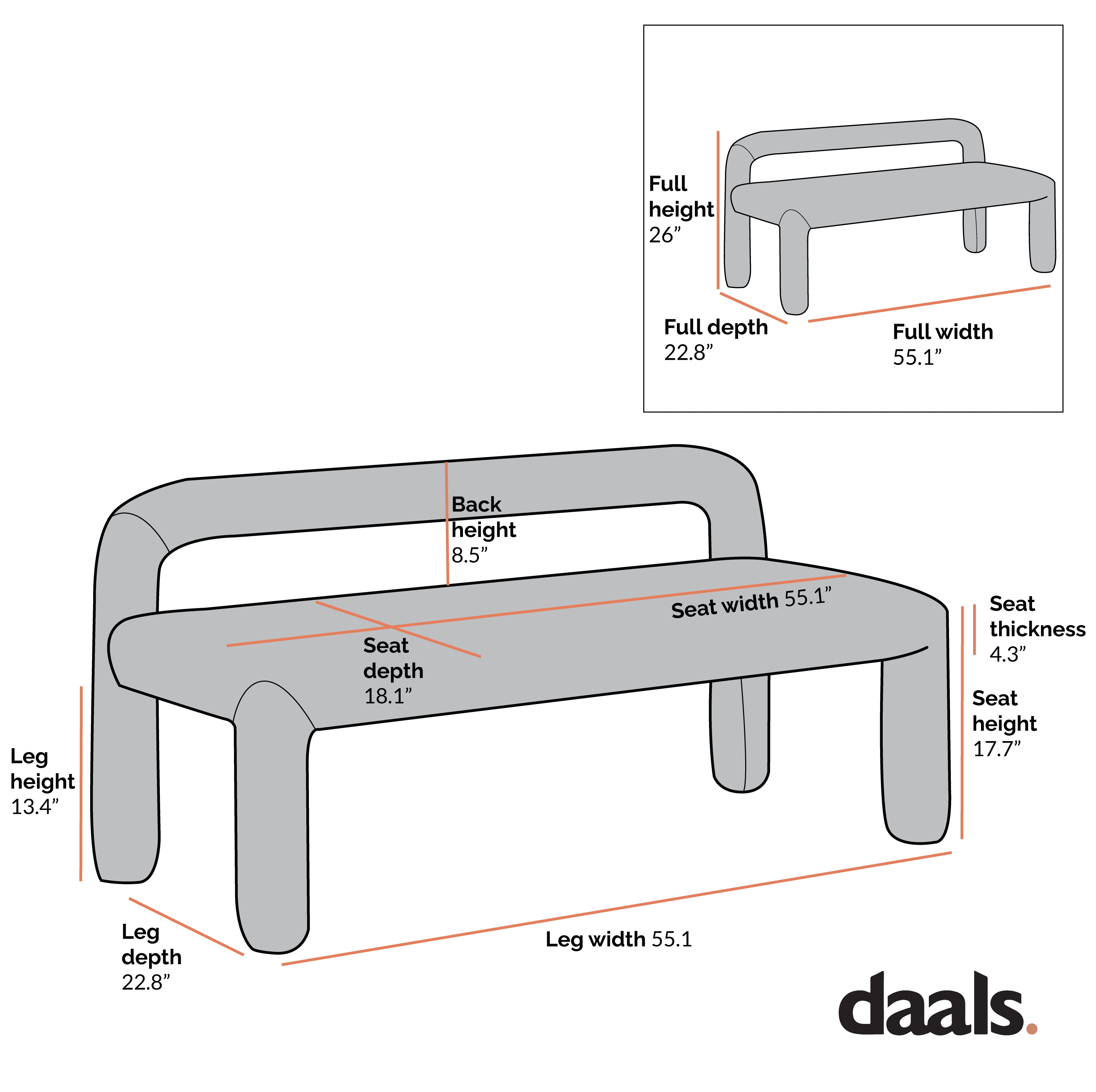Upholstered Bench with Tubular Legs: Contemporary Padded Hallway Bench