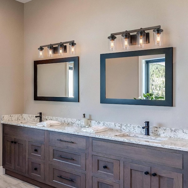 Vanity Light with Rust Gray Finish and Bronze