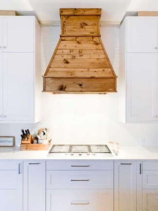 Vent Hood Cover Tapered Design Horizontal Plank Vent Hood