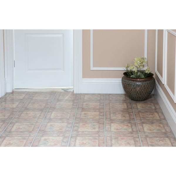 Vinyl Tile Flooring Peel and Stick Spanish Rose Vinyl Tile