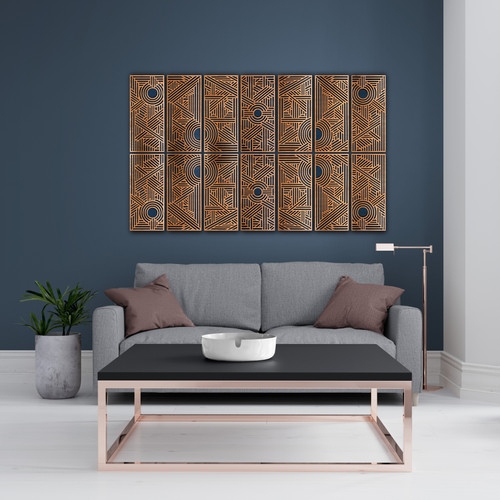 Wall Art: 14-Panel Grid Large Geometric Wall Art
