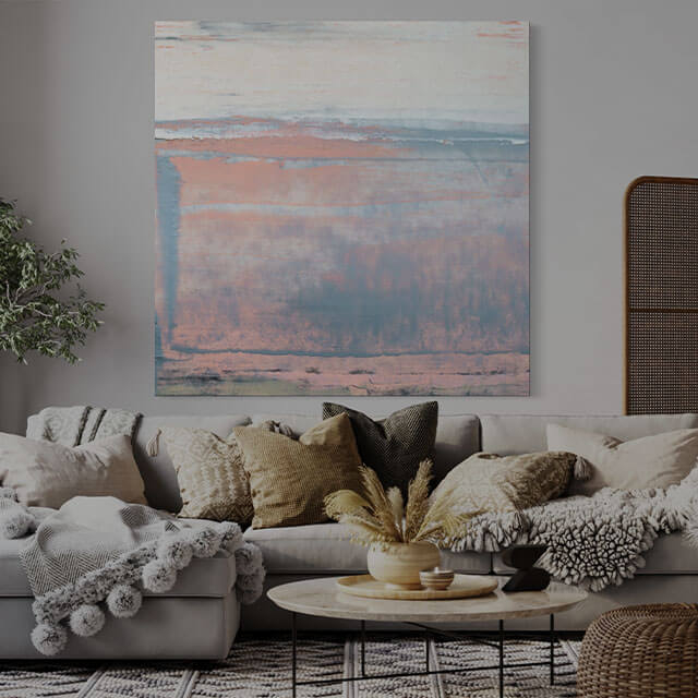 Wall Art Dusty Rose Oversized Canvas Rattan Room Divider Decor
