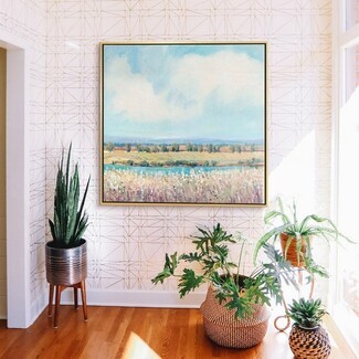 Wall Art Geometric Wallpaper and Mid Century Entryway Art