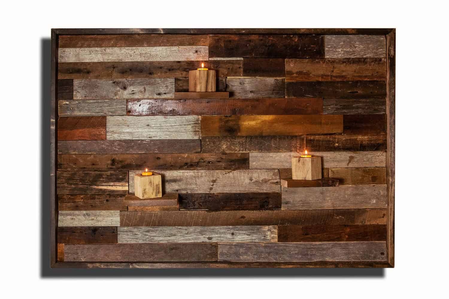 Wall Art: Integrated Shelves Reclaimed Wood Wall Art