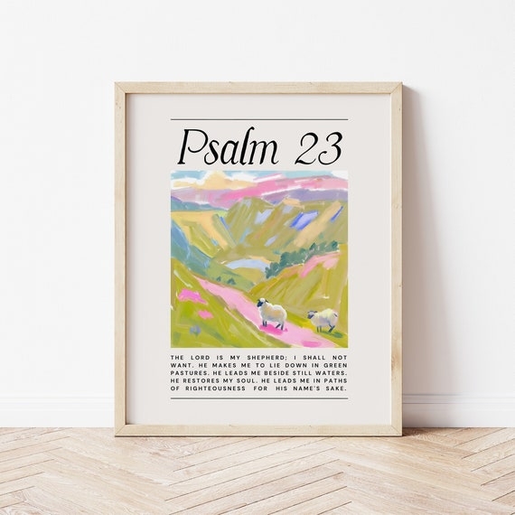 Wall Art Pastel Watercolor Sheep Motif Scripture Nursery Art