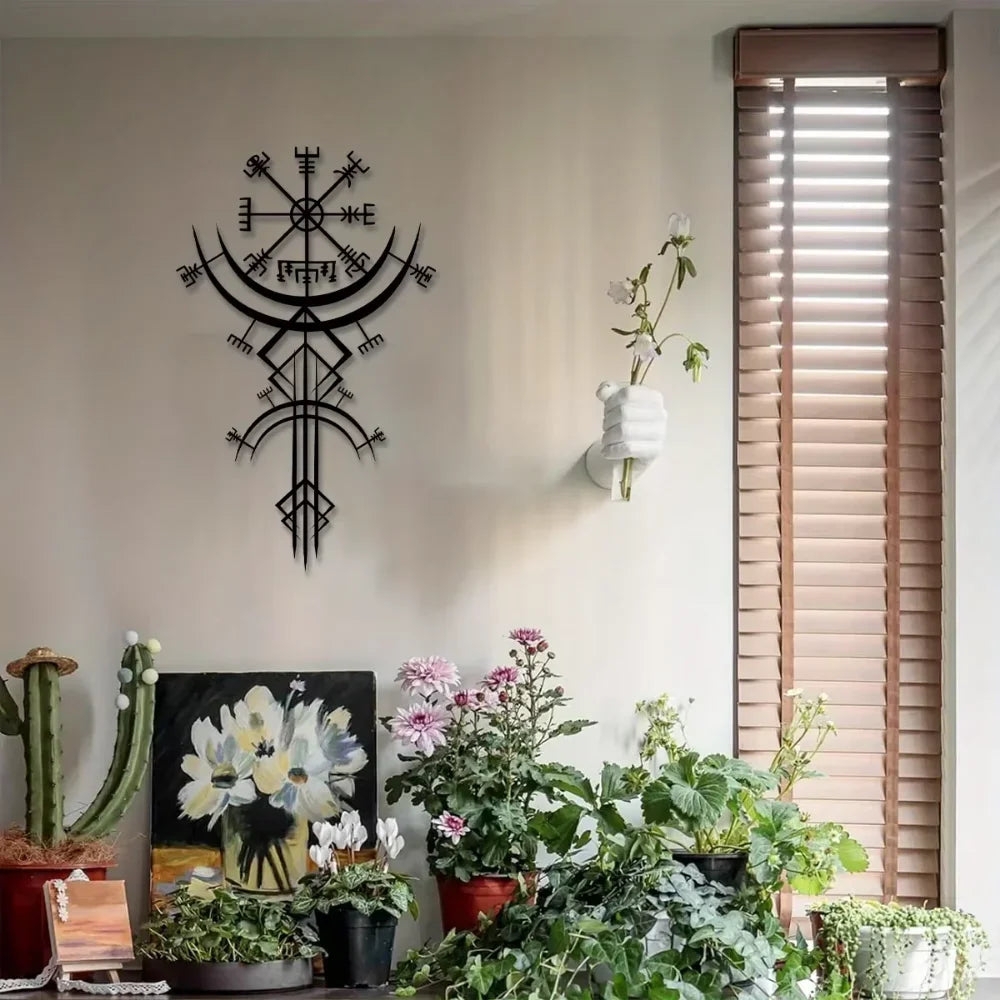 Wall Art Runic Compass Nordic Mythological Wall Plaque