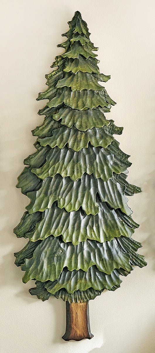 Wall Art: Rustic Pine Tree Wall Art Textured Decor