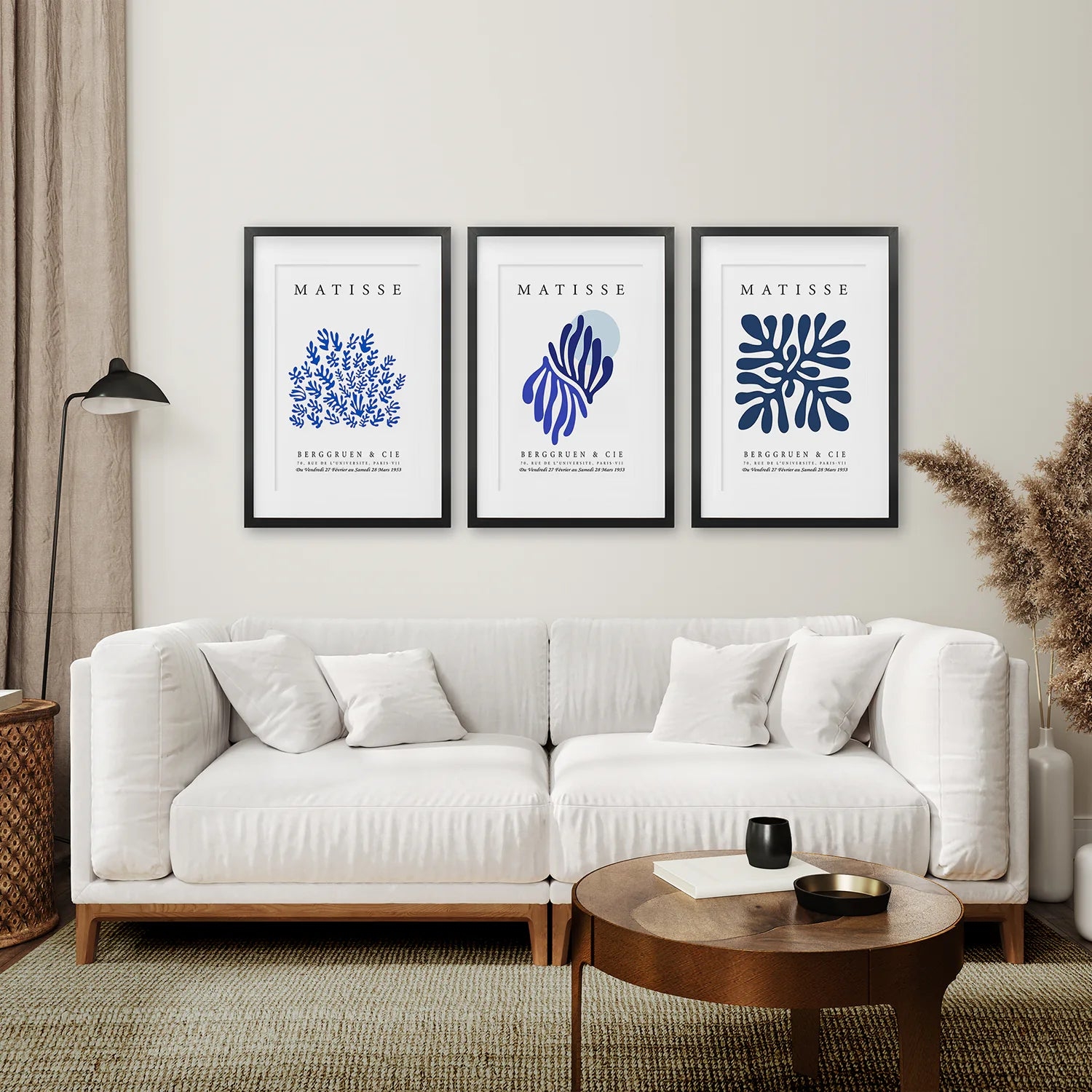 Wall Art Set Matisse Cut Outs Azure Triptych Prints Set
