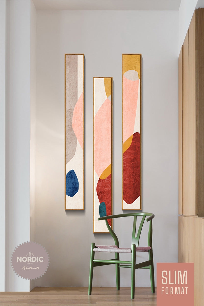 Wall Art Set: Staggered Heights Colorful Vertical Prints