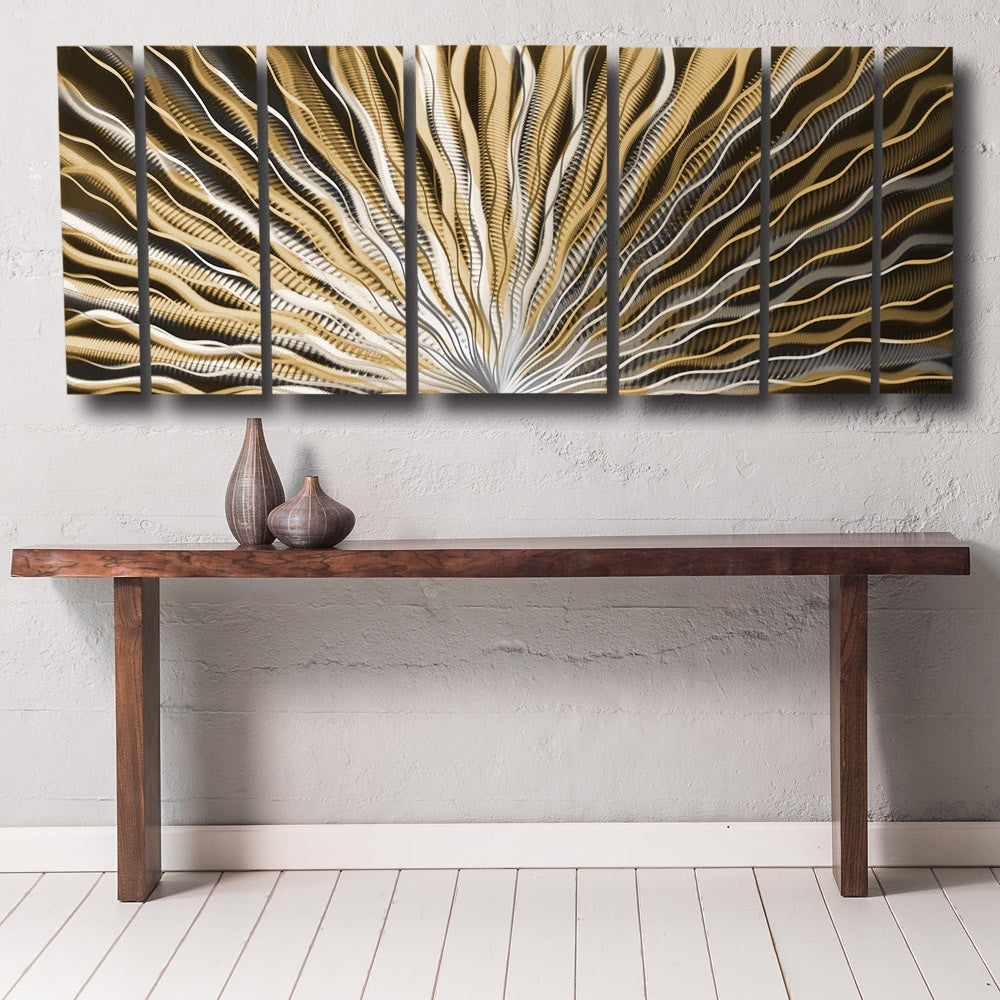 Wall Art Seven Piece Set Multi-Panel Metal Wall Art