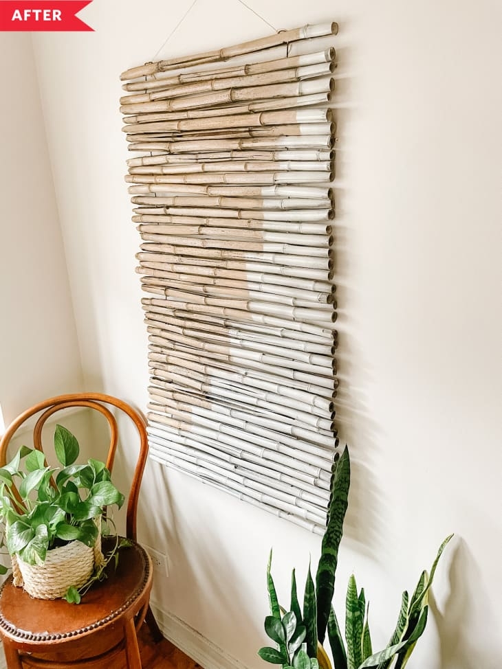 Wall Art with Diagonal Paint Split for Two-Tone Fence Decor