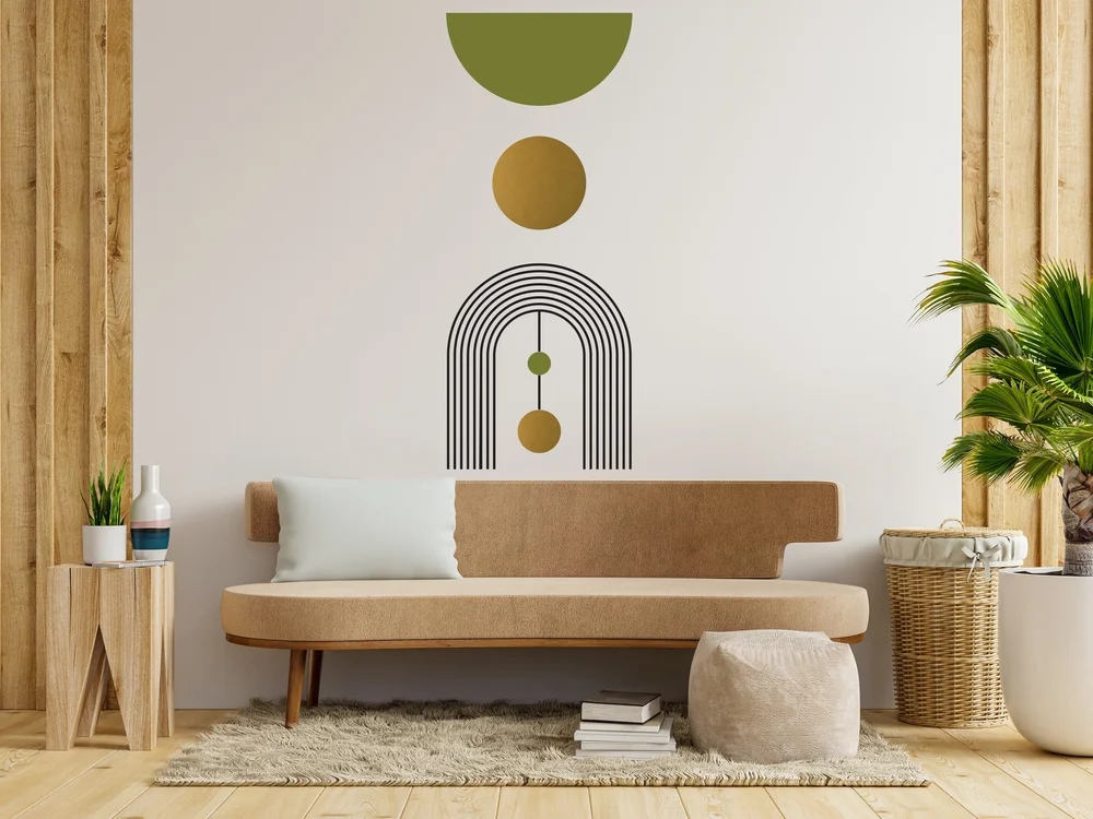 Wall Decal Geometric Arch Graphic Earthy Tone Wall Art