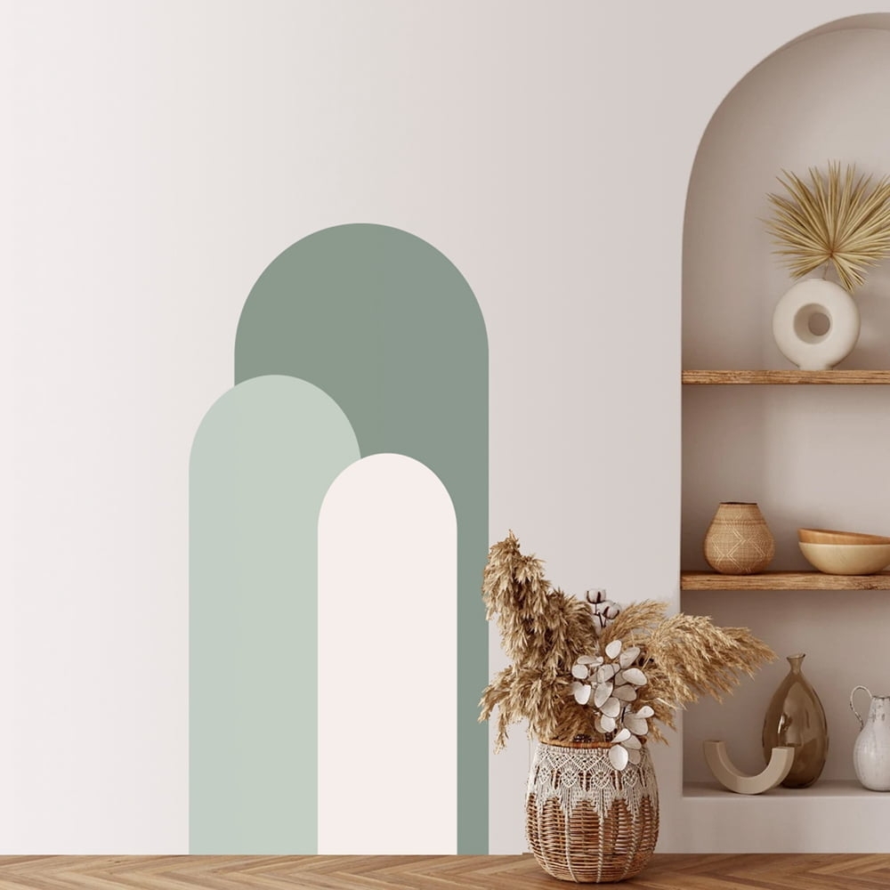 Wall Decal Overlapping Arches Sage Green Wall Mural