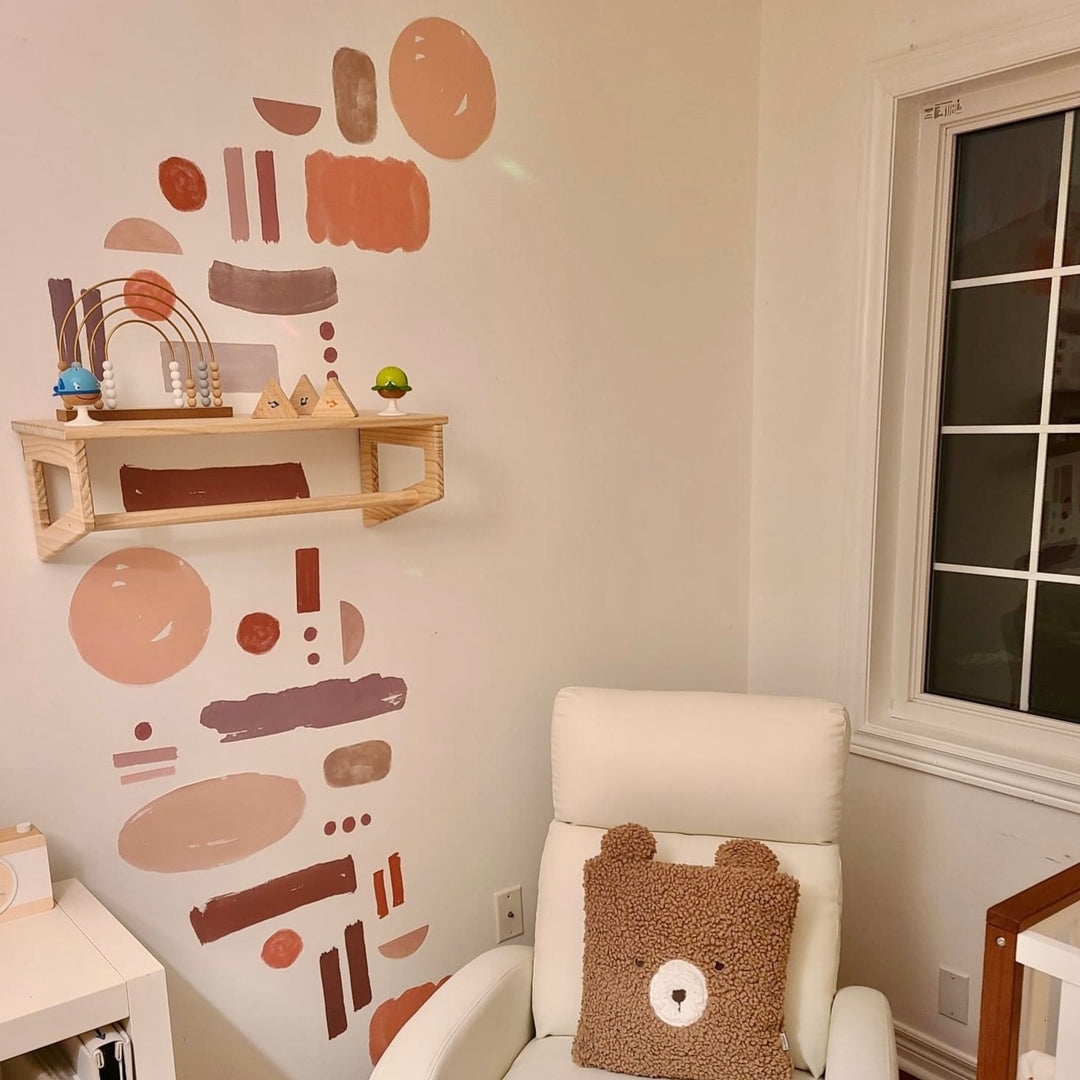 Wall Decals Abstract Brush Strokes Earth Tone Kids Room