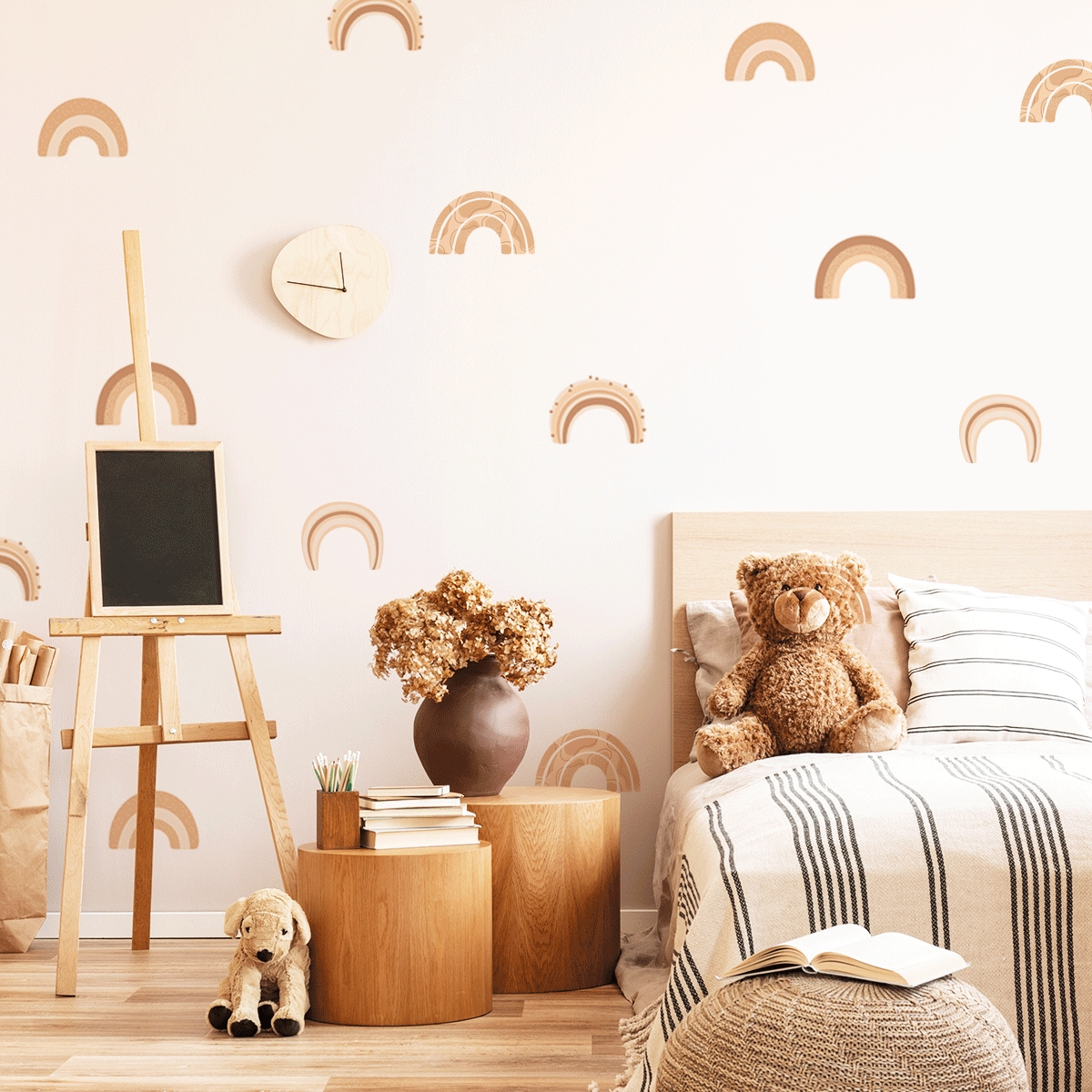 Wall Decals Rainbow Pattern Scandinavian Kids Room Decor