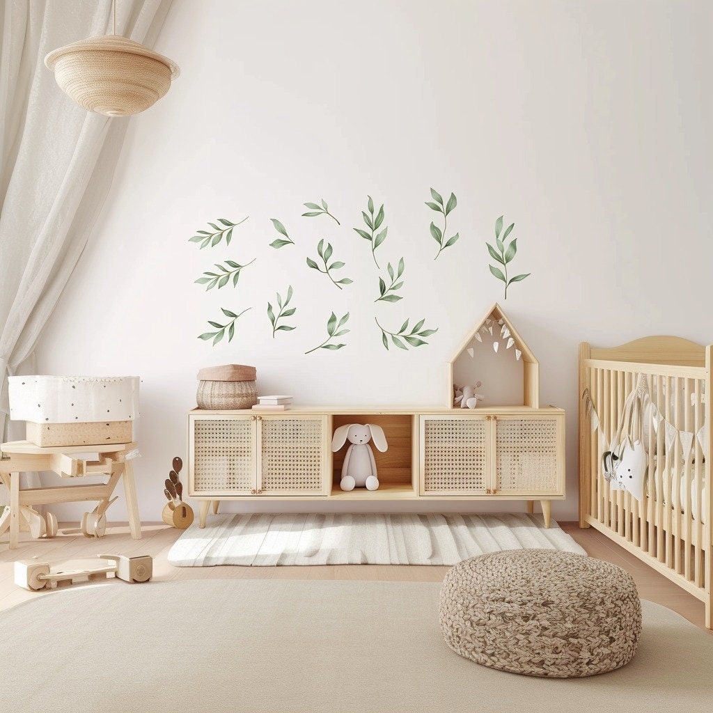 Wall Decals Watercolor Effect Watercolor Botanical Nursery