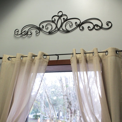 Wall Decor Filigree Detail Wrought Iron Wall Scroll