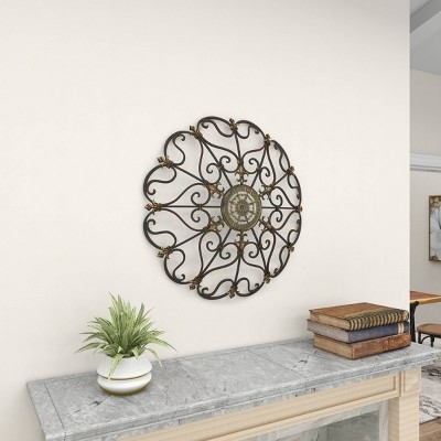 Wall Decor Fleur De Lis Round Scrollwork Wall Art