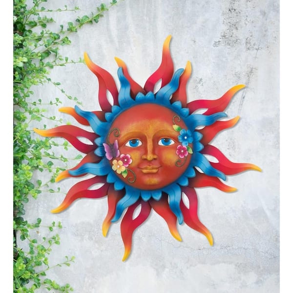 Wall Decor Floral Cheek Accents Tri Tone Wavy Sun Art