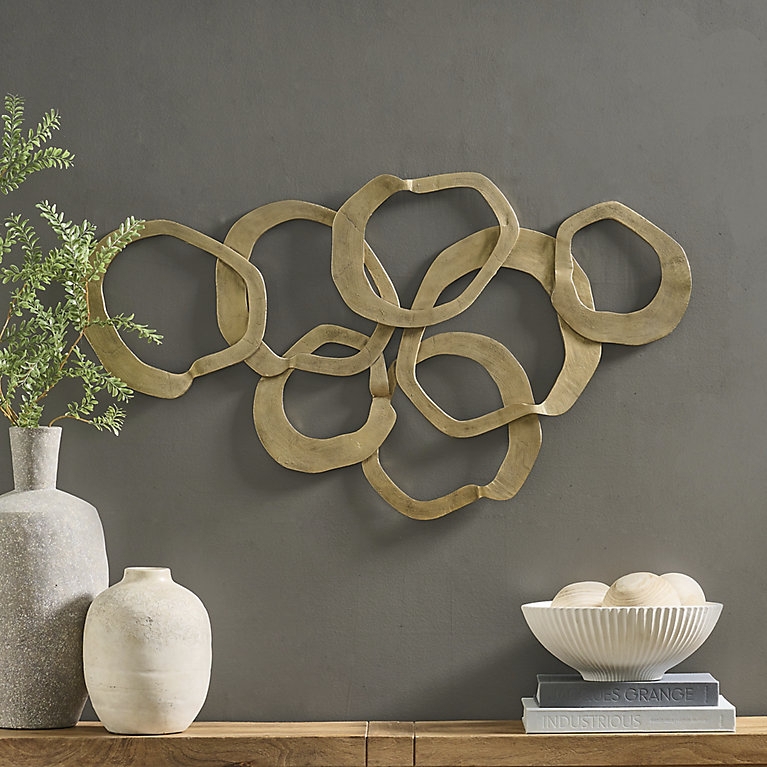 Wall Decor Interconnected Rings Organic Metal Wall Art