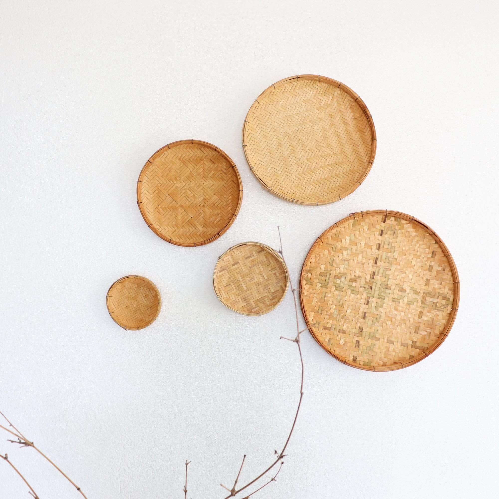 Wall Decor Set in Varying Sizes for Handwoven Bamboo Plates