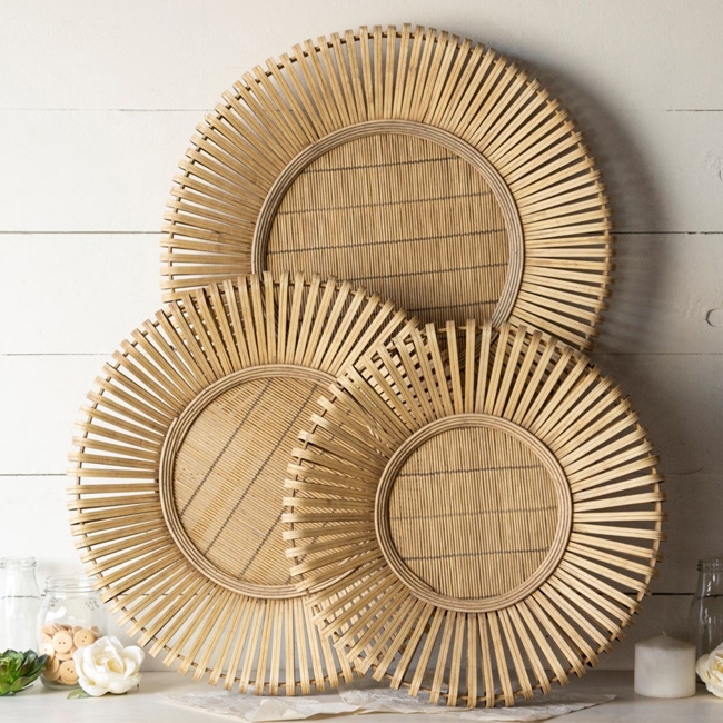 Wall Decor Tiered Sunburst Design for Circular Basket Set