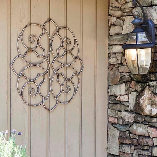 Wall Decor Weathered Bronze Quatrefoil Outdoor Decor
