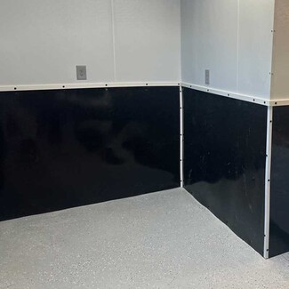 Wall Liner with Flecked Epoxy Floor and Black Wainscoting