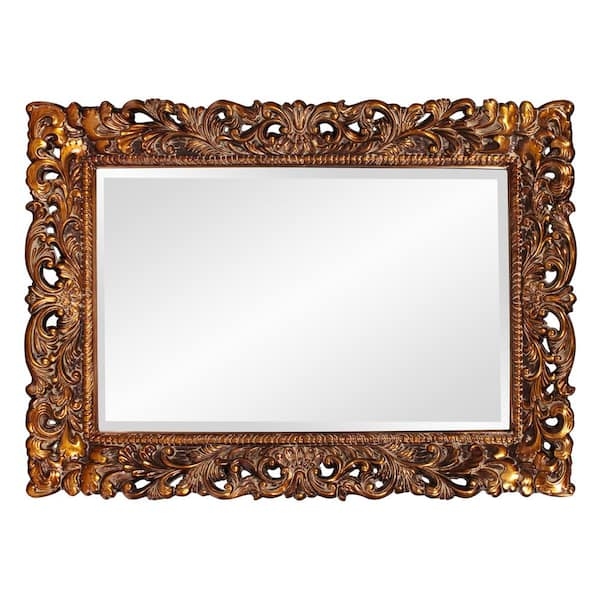 Wall Mirror Acanthus Leaf Motif Antique Gold Leaf Beveled