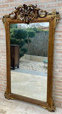 Wall Mirror Greek Key Corners Bronze Fluted Frame Mirror