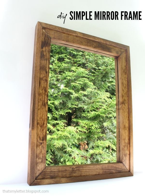Wall Mirror with Thick Mitered Frame and DIY Wood Mirror Frame Kit
