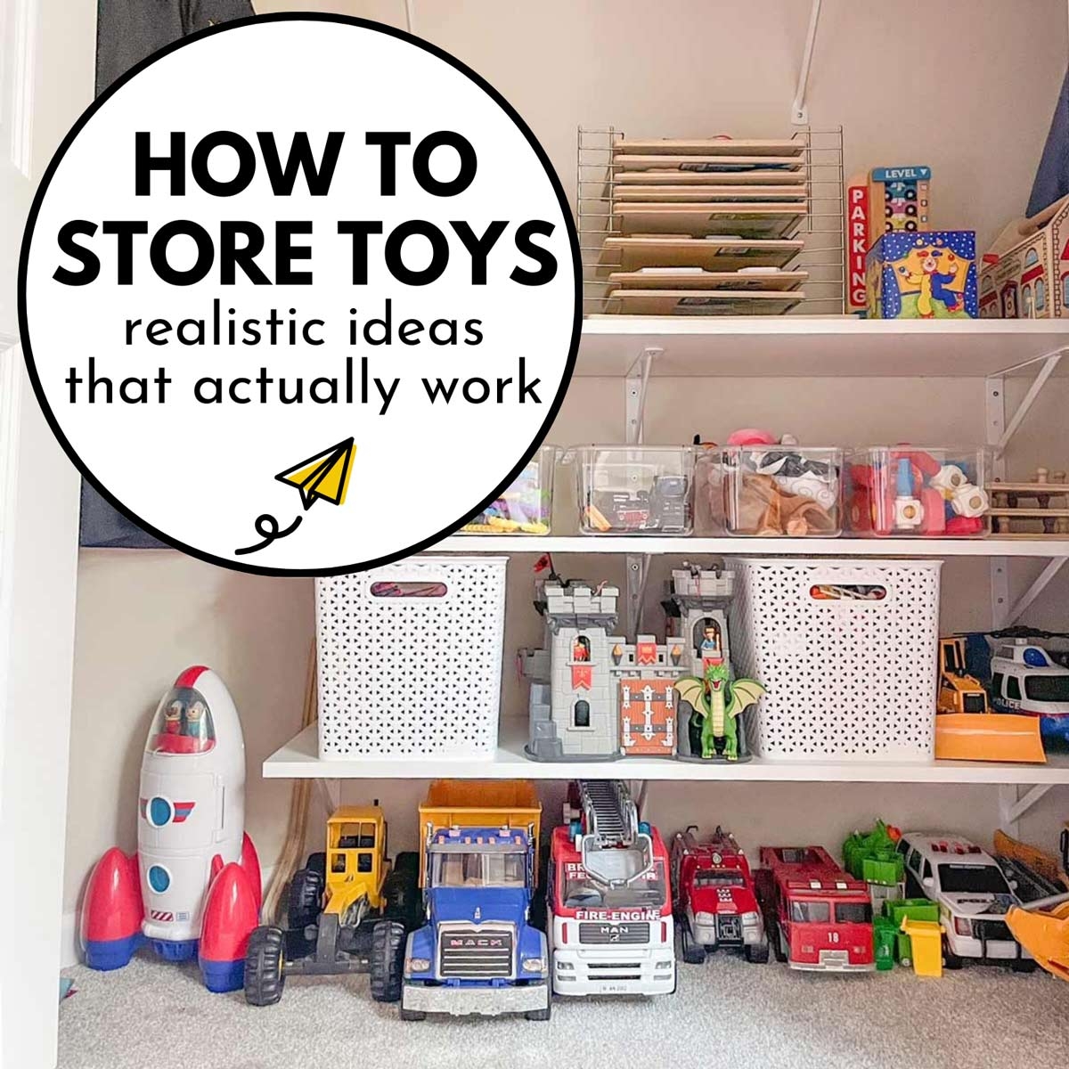 Wall Mounted Shelving with Adjustable Brackets for Closet