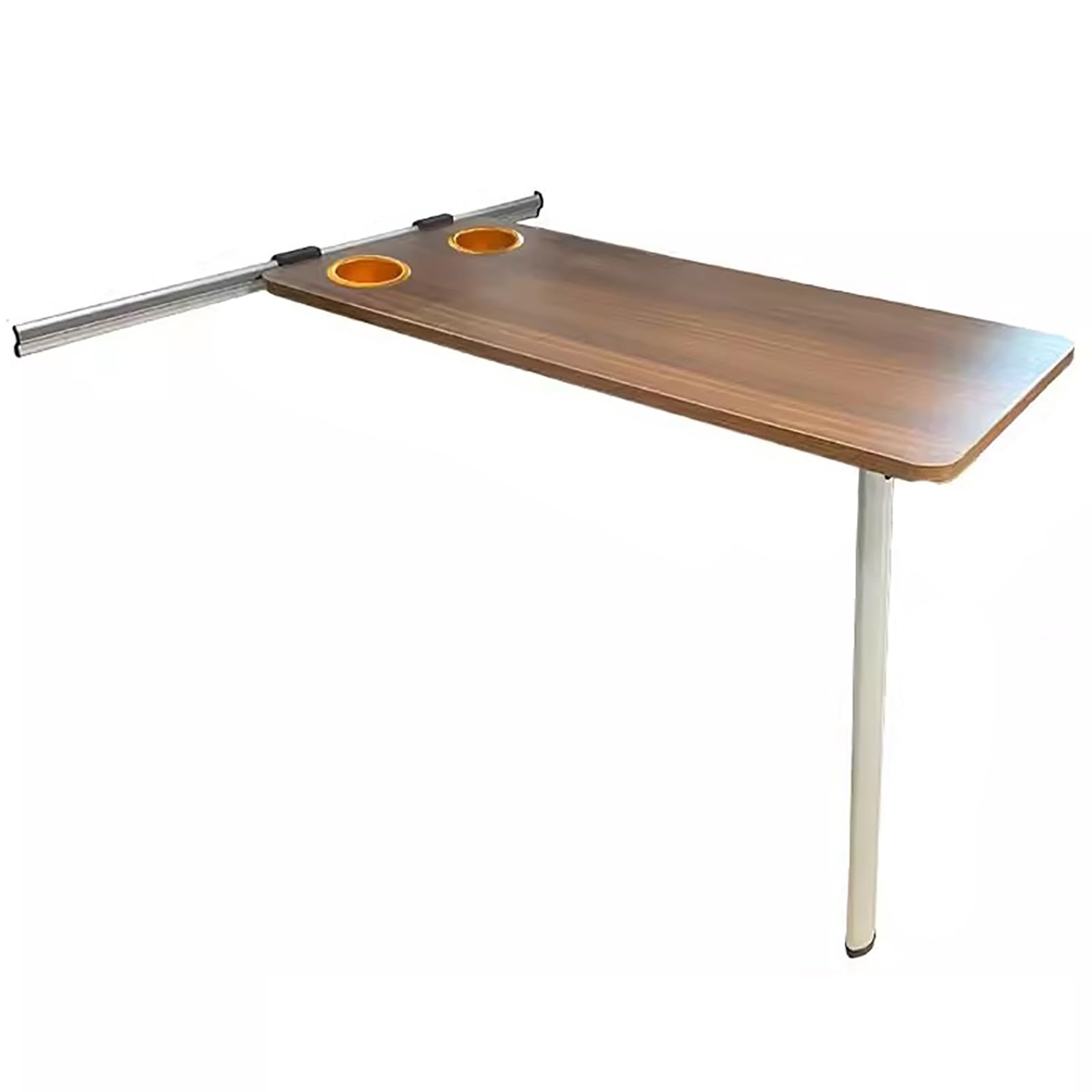 Wall Mounted Table: Walnut Rail Track Folding Camper Table