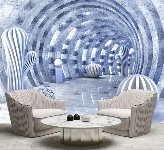 Wall Mural 3D Stereoscopic Depth Arc Visual Effect Design