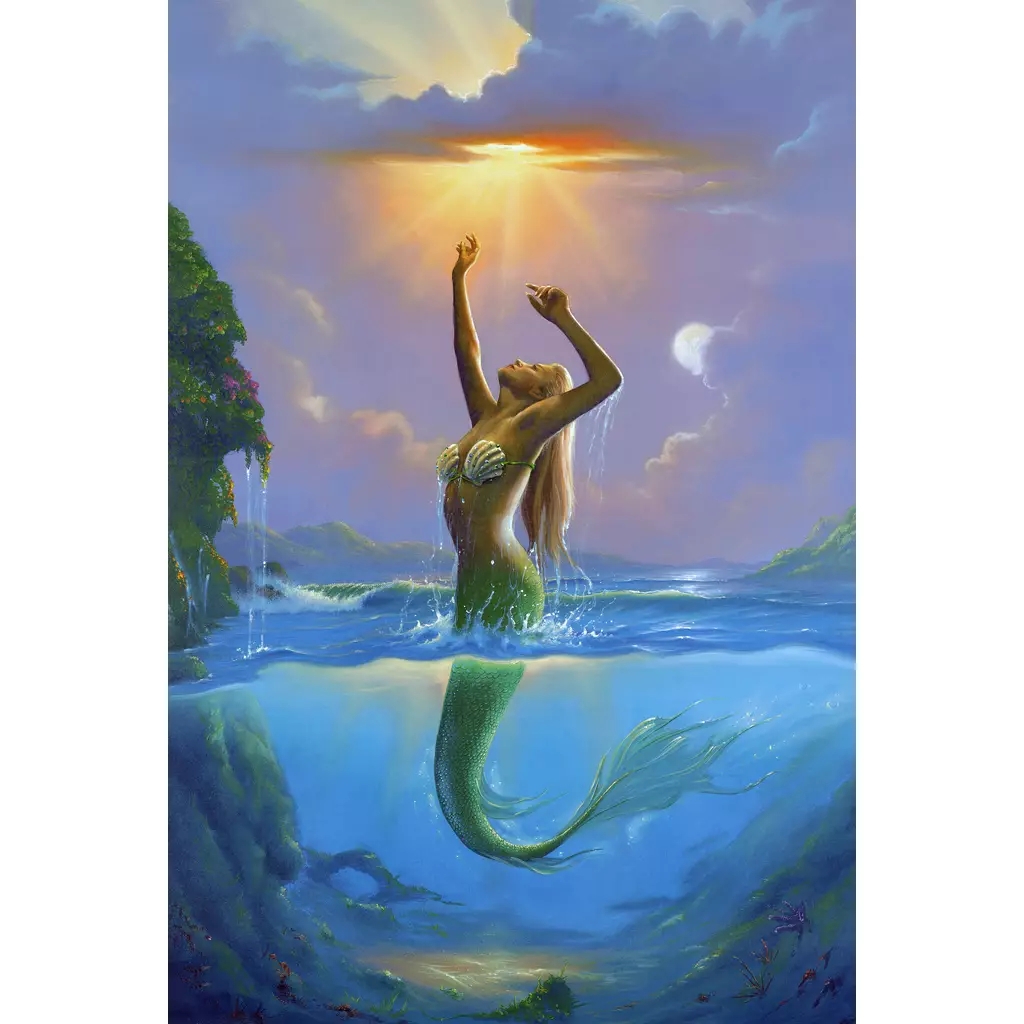 Wall Mural Split Water Perspective Mermaid Tile Mural