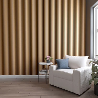Wall Panels with Vertical Slats and Slatted Wood Wall Decor