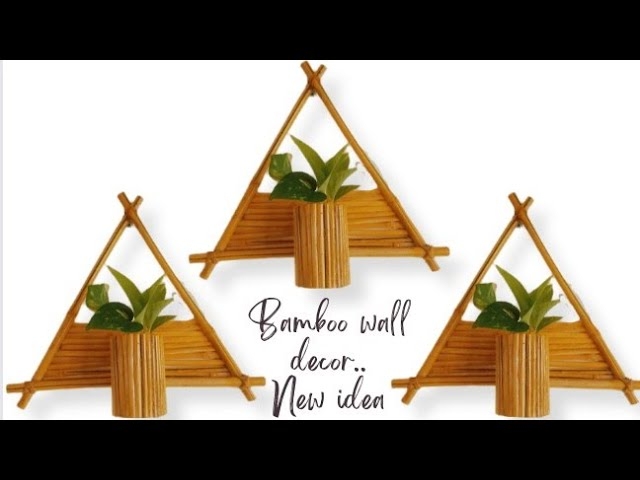 Wall Planter Triangular Bamboo Frame for Unique Handmade Craft