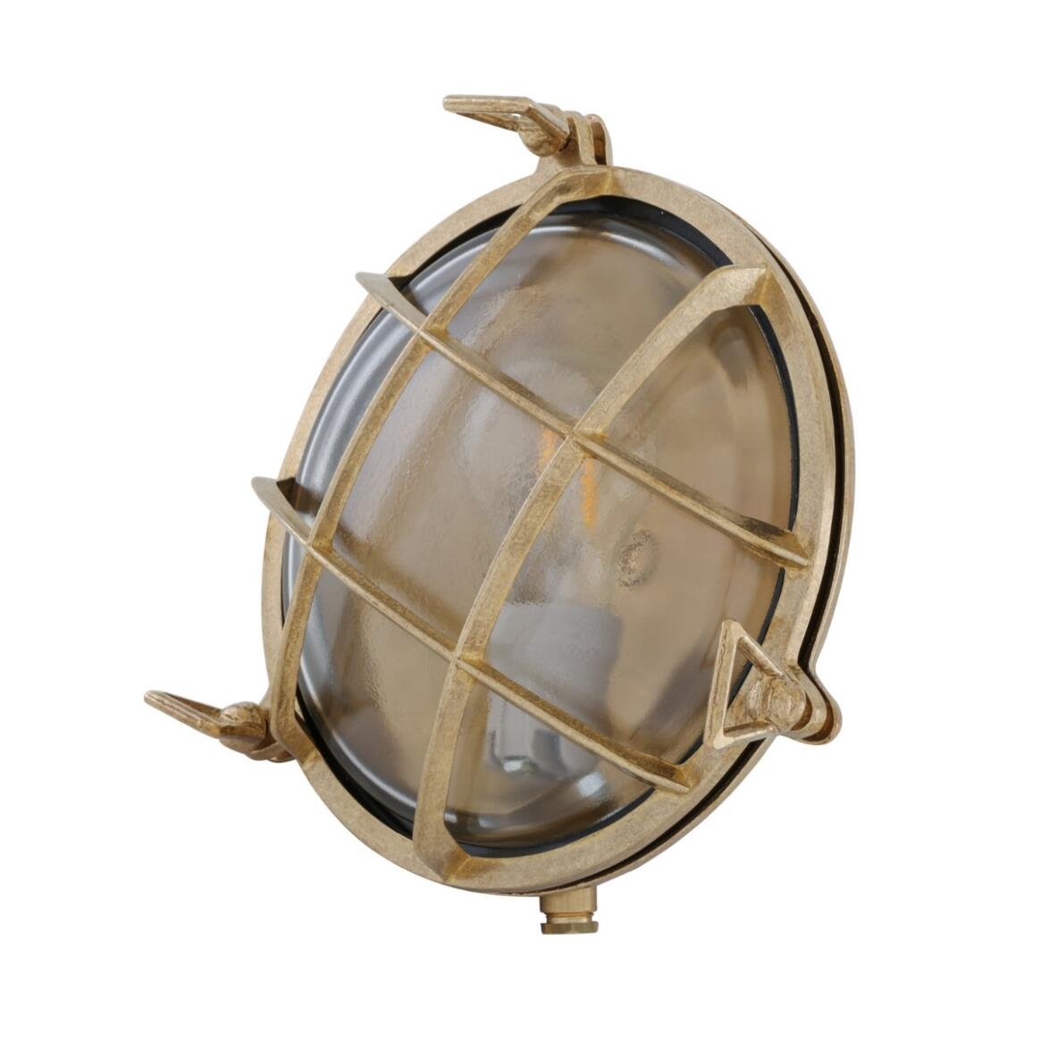 Wall Sconce Aged Brass Wing Nut Bulkhead Fixture