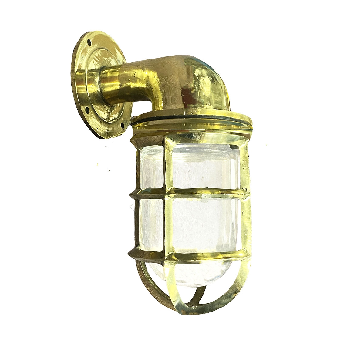 Wall Sconce Brass Elbow Maritime Passageway Light