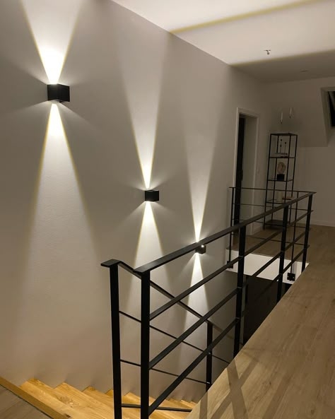 Wall Sconce Cube Shape with Geometric Architectural Staircase Lighting