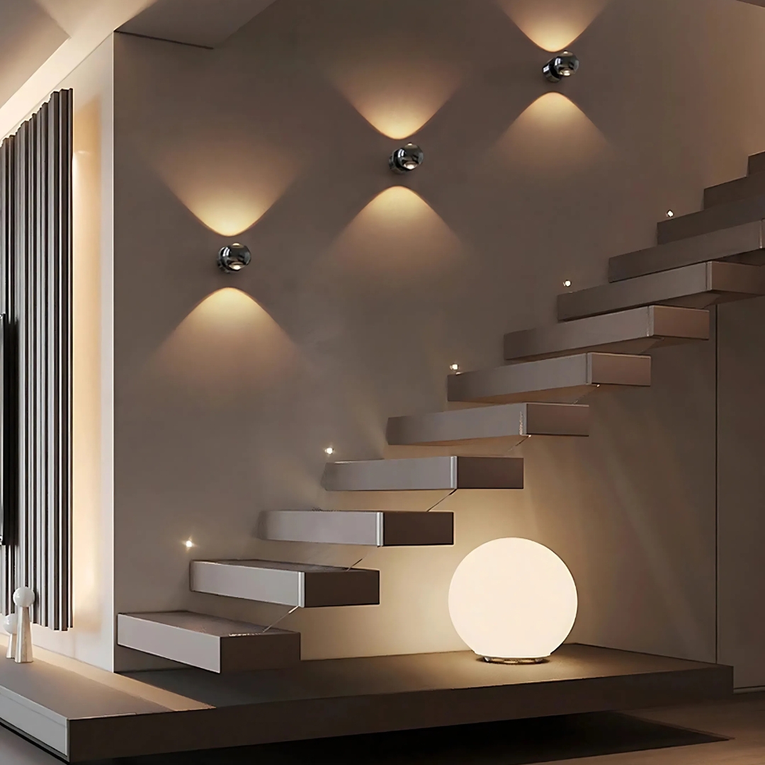 Wall Sconce Hourglass Beam Pattern Pearl Black Architectural LED