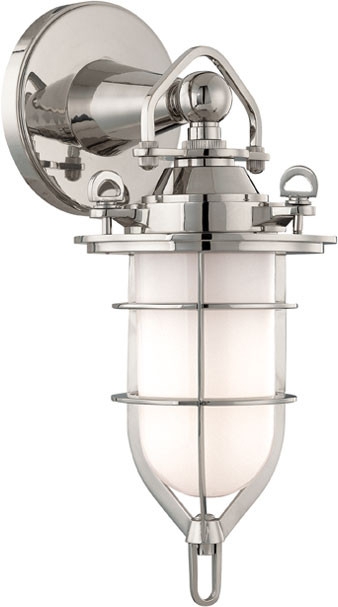 Wall Sconce Polished Nickel Finish Cage Vanity Light