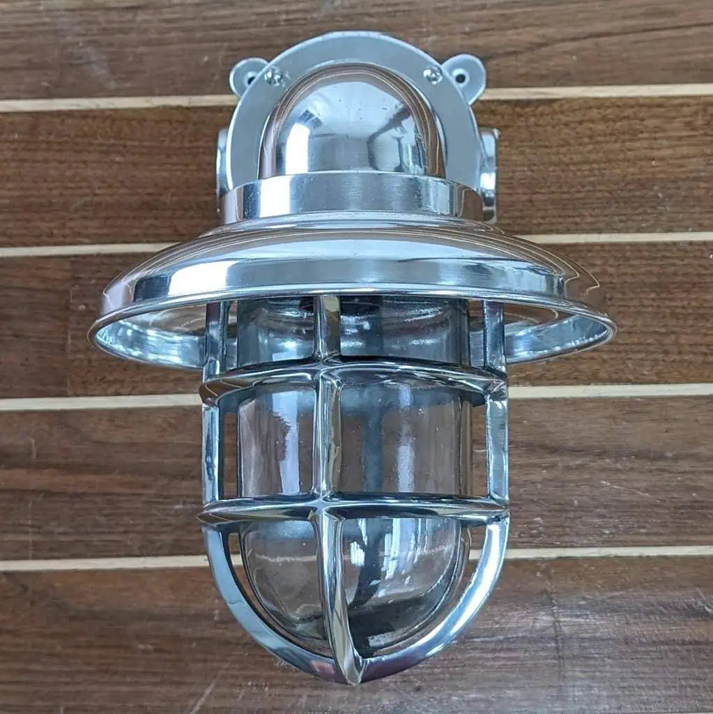 Wall Sconce Polished Silver Rain Cover Ship Light