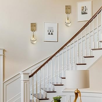 Wall Sconce Raindrop Bulb Gold with Luxury Glass Wall Lamp Design