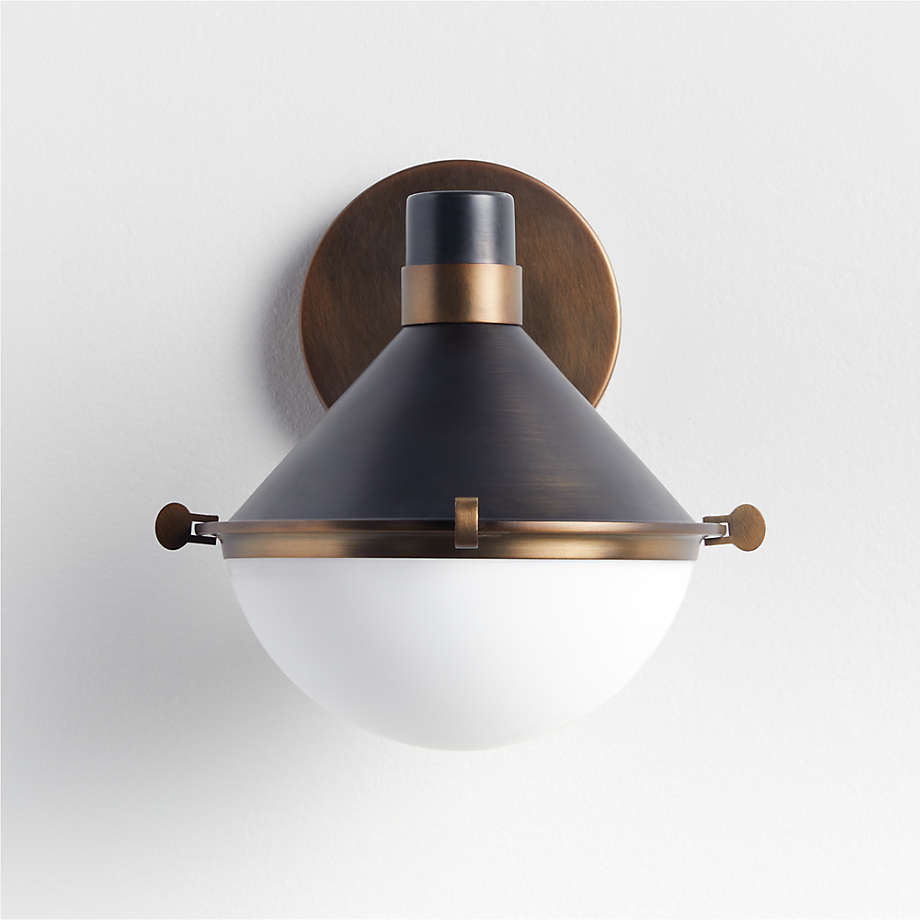 Wall Sconce Side Wing Accents Pewter and Gold Vanity Light