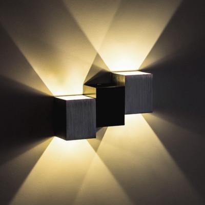 Wall Sconce Staggered Cubes Brushed and Architectural Up Down Lamp
