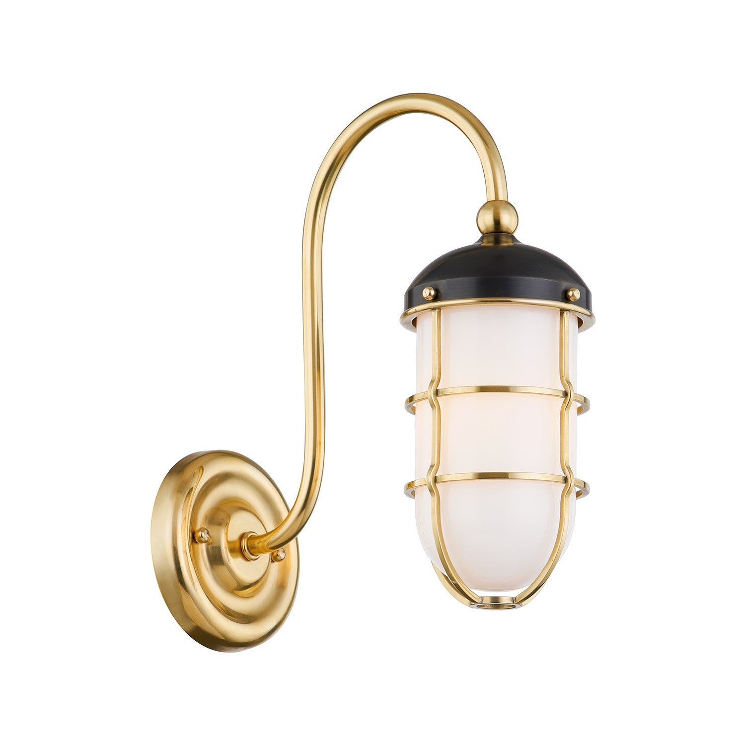 Wall Sconce Two Tone Aged Brass Maritime Style Lamp